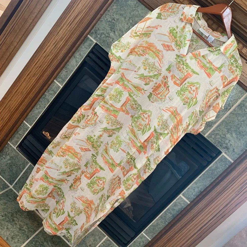 *NWT* Cynthia Rowley Tropical Print Beach Swim Cover Up / Kaftan - Picture 1 of 12